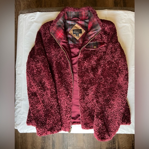 Pendleton Fuzzy Full Zip Jacket, Size M, Color: Maroon - Picture 2 of 5